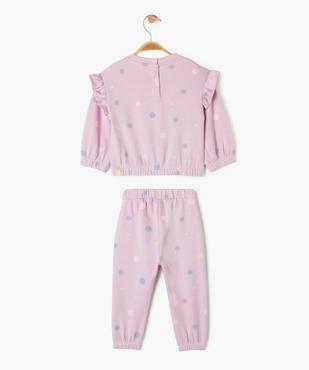 Ensemble 2 pièces sweat et pantalon en molleton bébé fille vue4 - GEMO(BEBE DEBT) - GEMO