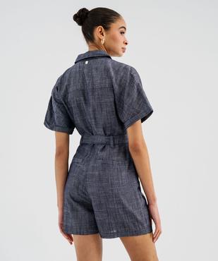 Combishort à manches courtes femme - LuluCastagnette vue3 - LULUCASTAGNETTE - GEMO