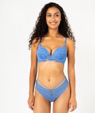Soutien-gorge push-up en dentelle graphique à entre-bonnet fantaisie femme vue3 - GEMO(HOMWR FEM) - GEMO