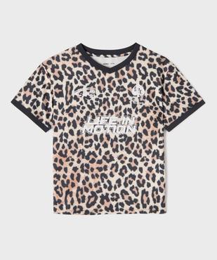 Tee-shirt de sport à motif léopard fille vue1 - GEMO (JUNIOR) - GEMO