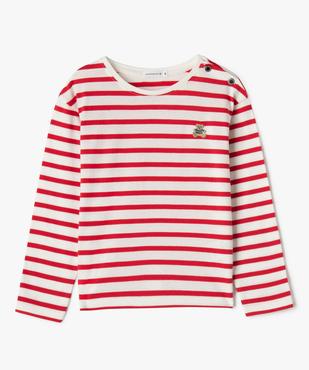 Tee-shirt manches longues à rayures fille - LuluCastagnette vue1 - LULUCASTAGNETTE - GEMO