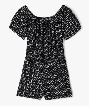 Combishort à motifs fleuris avec détails froncés fille vue1 - GEMO 4G FILLE - GEMO