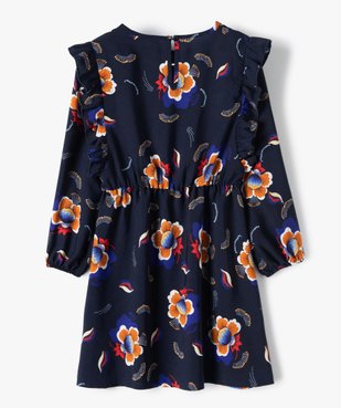 Robe fille imprimée à manches longues blousantes et volants vue4 - GEMO (ENFANT) - GEMO