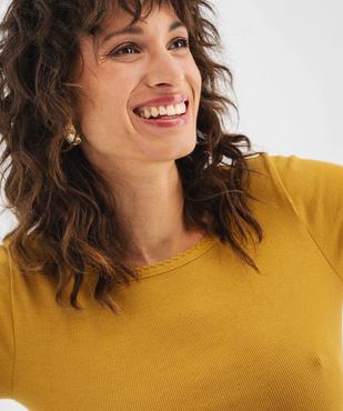Tee-shirt manches longues en maille côtelée extensible femme vue2 - GEMO 4G FEMME - GEMO