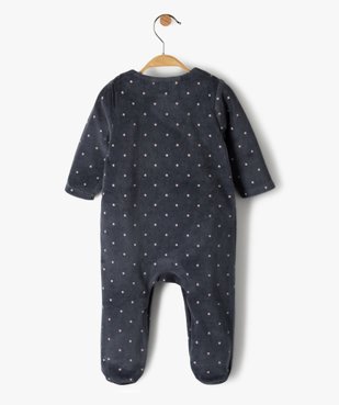 Pyjama bébé en velours à pois et motif fermeture devant vue3 - GEMO(BB COUCHE) - GEMO