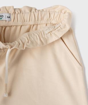Short en jersey de coton à taille élastique ajustable fille vue2 - GEMO (ENFANT) - GEMO