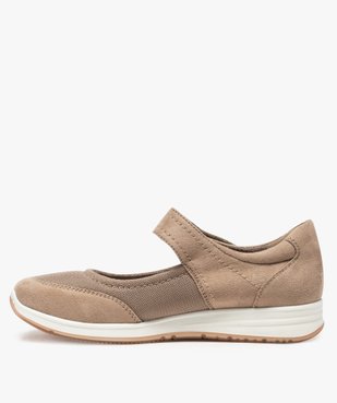 Ballerines femme sportswear à bride scratch vue3 - GEMO(URBAIN) - GEMO