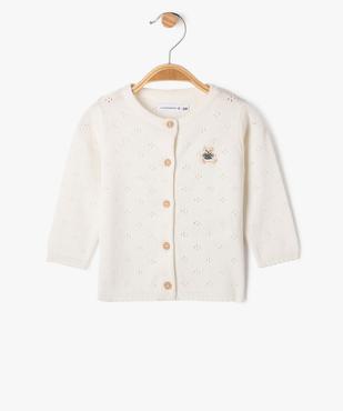 Gilet brassière en coton fin ajouré bébé - LuluCastagnette vue1 - LULU CASTAGNETTE GEMO FOR GOOD - GEMO