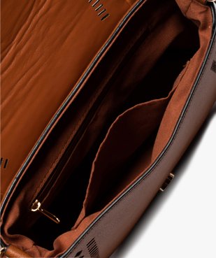 Sac femme forme besace avec devant perforé vue3 - GEMO (ACCESS) - GEMO