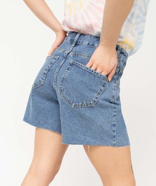 Bermuda femme en jean taille haute avec finitions sans coutures vue2 - GEMO(FEMME PAP) - GEMO