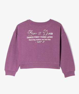 Sweat cropped imprimé brillant devant et dos fille vue4 - GEMO (ENFANT) - GEMO