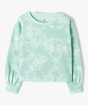 Sweat fille court en molleton tie-and-dye vue1 - GEMO (ENFANT) - GEMO