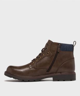 Boots à lacets et zip avec col moelleux en jean  homme - Lee Cooper vue4 - LEE COOPER - GEMO