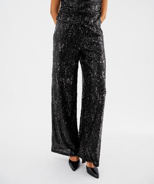 Pantalon Wide leg pailleté femme vue1 - GEMO(FEMME PAP) - GEMO