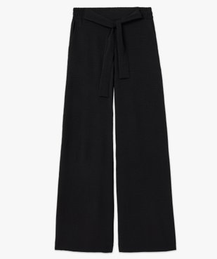 Pantalon femme en crêpe fluide à ceinture élastique et brides à nouer vue4 - GEMO(FEMME PAP) - GEMO
