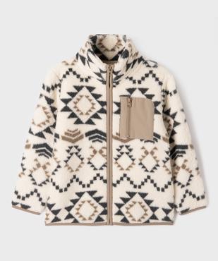 Sweat zippé à col montant en sherpa garçon vue2 - GEMO (ENFANT) - GEMO