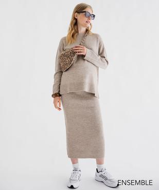Ensemble pull et jupe de grossesse en maille extensible - GEMO