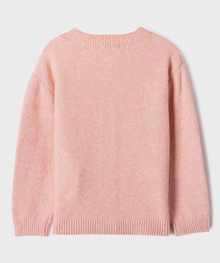 Gilet an maille à col rond fille vue3 - GEMO (ENFANT) - GEMO