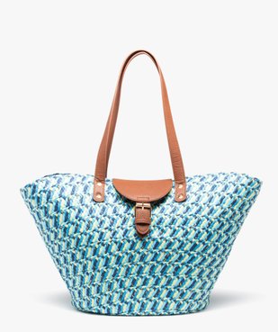 Sac cabas femme en paille multicolore et pailletée vue1 - GEMO (ACCESS) - GEMO