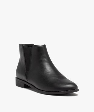 Bottines femme unies à talon plat style Chelsea   vue3 - VALENTINA BALDA - GEMO