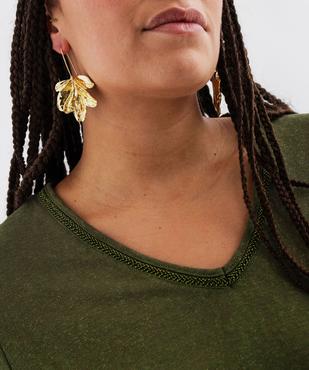 Tee-shirt manches courtes pailleté à col V femme grande taille vue6 - GEMO (G TAILLE) - GEMO