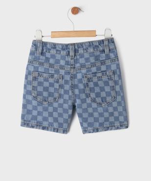 Short en jean motif damier avec taille ajustable bébé garçon vue3 - GEMO(BEBE DEBT) - GEMO