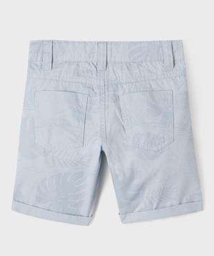 Bermuda en coton twill imprimé à revers garçon vue3 - GEMO 4G GARCON - GEMO
