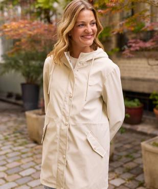 Imperméable déperlant à capuche rayée femme - LuluCastagnette vue1 - LULUCASTAGNETTE - GEMO