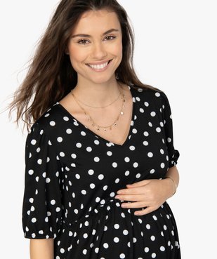 Tee-shirt de grossesse imprimé avec col en V vue2 - Nikesneakers (MATER) - Nikesneakers