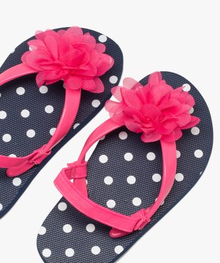 Tongs fille à pois avec fleur en tissu et bride élastiquée vue3 - GEMO (ENFANT) - GEMO