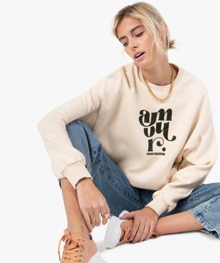 Sweat femme court avec inscription XXL vue1 - GEMO(FEMME PAP) - GEMO