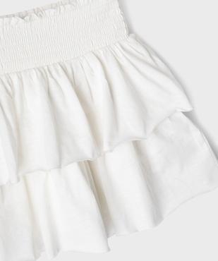 Jupe courte à volants à taille smockée fille vue2 - GEMO 4G FILLE - GEMO