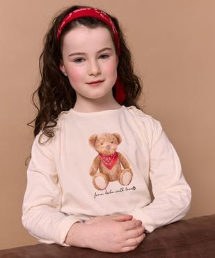 Tee-shirt manches longues avec motif nounours fille - LuluCastagnette vue5 - LULU CASTAGNETTE GEMO FOR GOOD - GEMO
