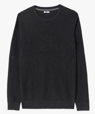 Pull col rond en coton uni homme vue4 - GEMO (HOMME) - GEMO