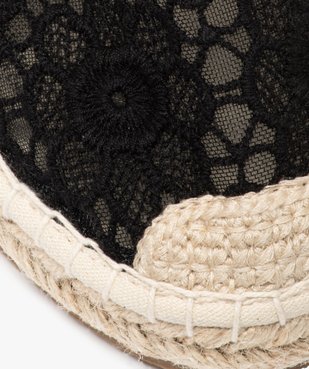 Espadrilles femme à talon plat dessus dentelle unie vue6 - GEMO(URBAIN) - GEMO