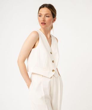 Gilet de costume fermeture trois boutons femme vue3 - GEMO(FEMME PAP) - GEMO