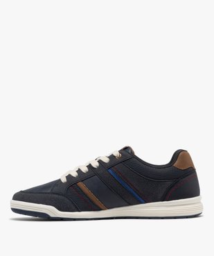 Baskets basses à lacets et jeu de matières homme vue4 - URBAN STEPS - GEMO