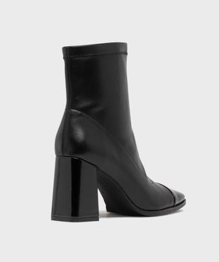 Boots chaussettes à talon et bout carré verni femme vue5 - FOLLOW ME G4G - GEMO