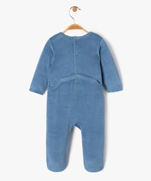 Pyjama dors-bien en velours avec message bébé garçon vue3 - 1E PRIX BY GEMO - GEMO
