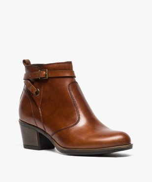 Bottines femme dessus cuir avec bride fine et fermeture zip vue2 - Nikesneakers(URBAIN) - Nikesneakers