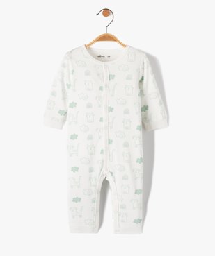 Pyjama bébé en jersey imprimé chat à ouverture ventrale vue1 - GEMO(BB COUCHE) - GEMO