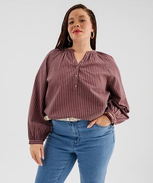Blouse manches longues avec col boutonné femme grande taille vue2 - GEMO (G TAILLE) - GEMO