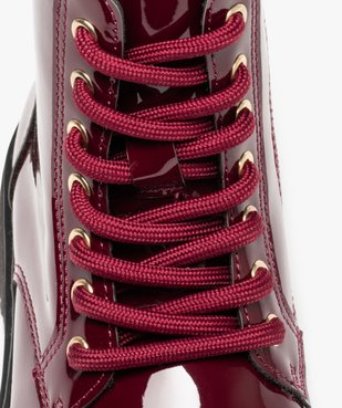 Boots fille vernies à lacets et zip style rangers vue6 - GEMO (ENFANT) - GEMO