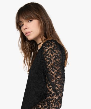 Robe femme à manches longues en dentelle vue2 - GEMO(FEMME PAP) - GEMO