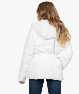 Blouson femme matelassé avec capuche et ceinture vue3 - GEMO(FEMME PAP) - GEMO