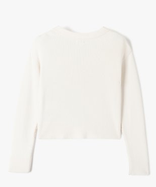 Gilet fille court en maille côtelée vue3 - GEMO (JUNIOR) - GEMO