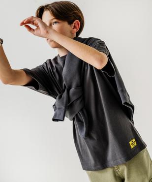 Tee-shirt manches courtes oversize avec inscription poitrine garçon vue1 - GEMO 4G GARCON - GEMO