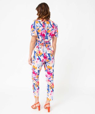 Combinaison pantalon femme à motifs fleuris vue3 - GEMO(FEMME PAP) - GEMO