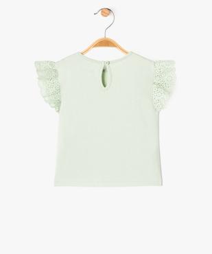 Tee-shirt manches courtes volantées en broderie bébé fille vue4 - GEMO(BEBE DEBT) - GEMO