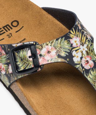 Sandales femme à entre-doigts imprimées de fleurs vue6 - GEMO (CASUAL) - GEMO